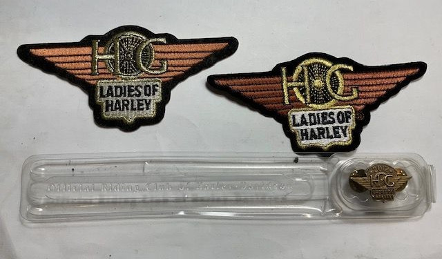 Ladies of Harley Davidson Motorcycles  Embroidered 2 Patches 1Pin Collectible