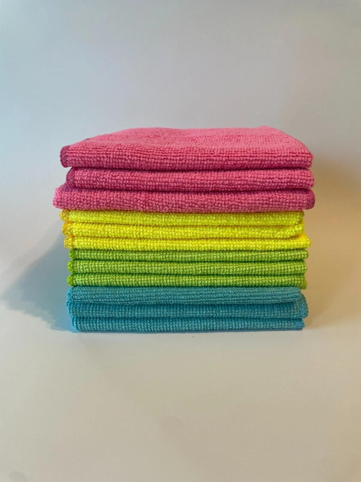 Microfiber Cleaning Cloths 12 Pack4 Assorted Colors, Rags for Home,Kitchen& Car.
