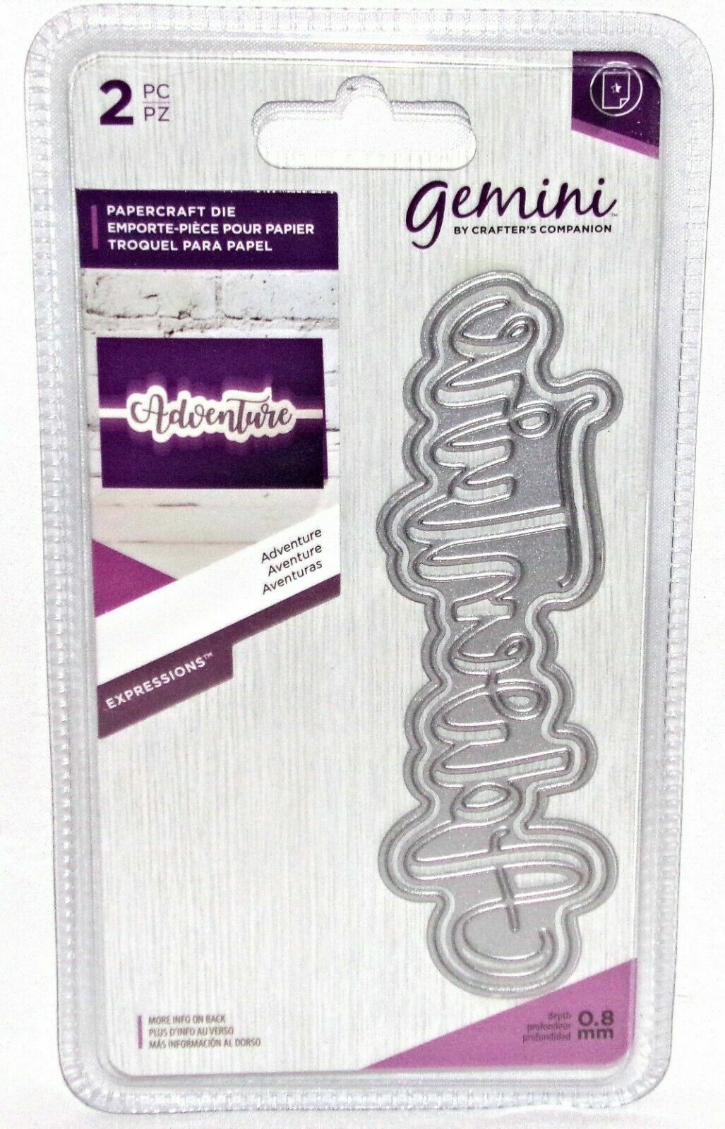 Gemini Expressions Adventure Die Versatile Word & Shadow by Crafter's Companion
