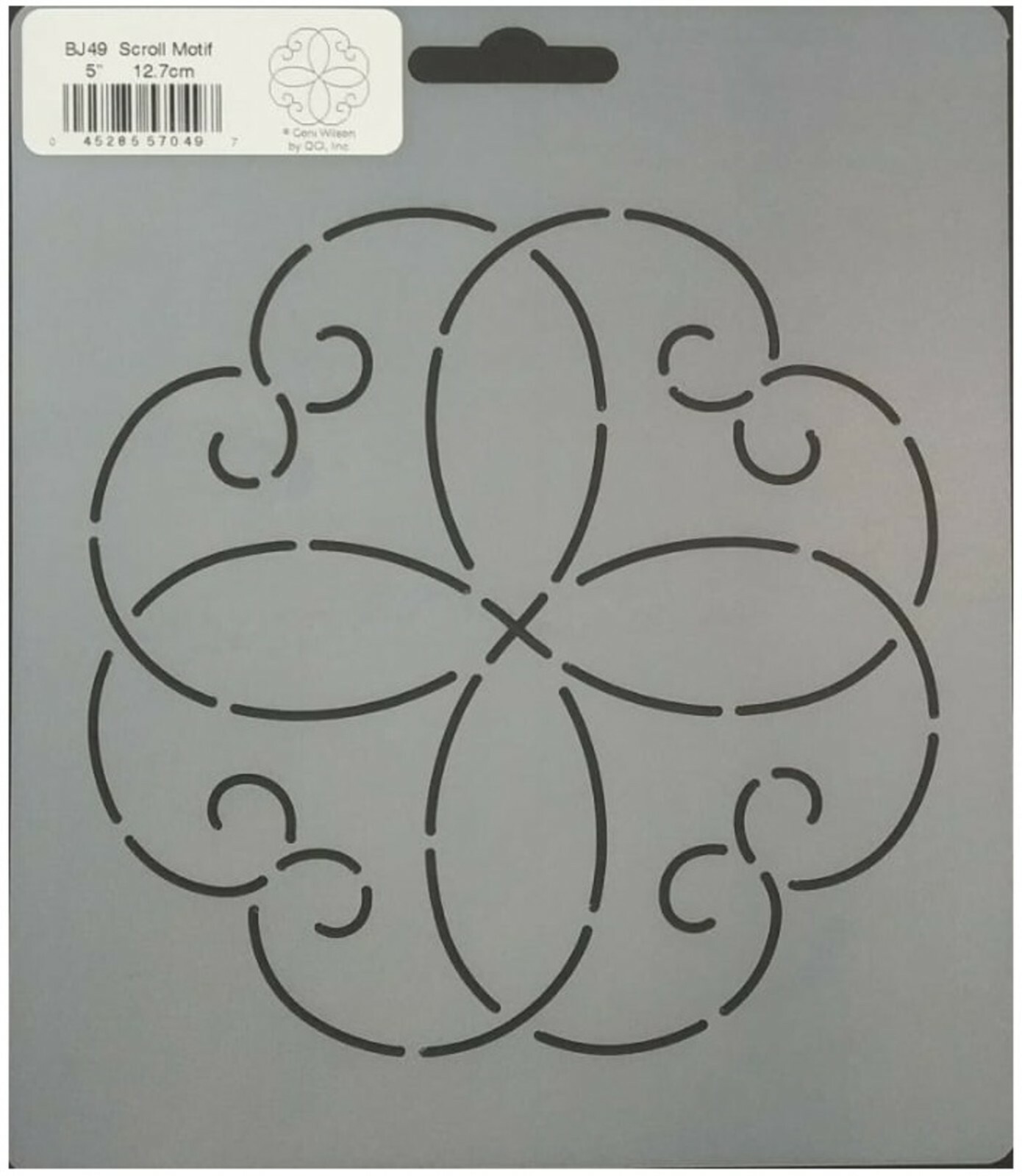 Quilting Stencil Heart Quilt Block Pattern 5" Scroll Motif Hand Machine Template