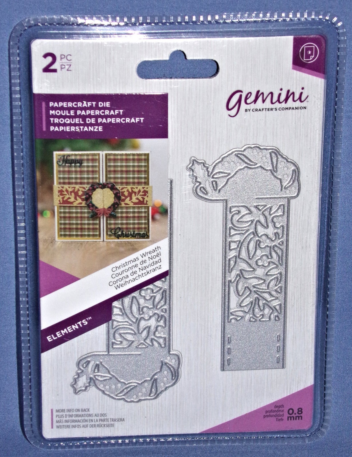 Gemini Elements Christmas Wreath Wrap Around Dies Gate Card A2 Belly Band Design
