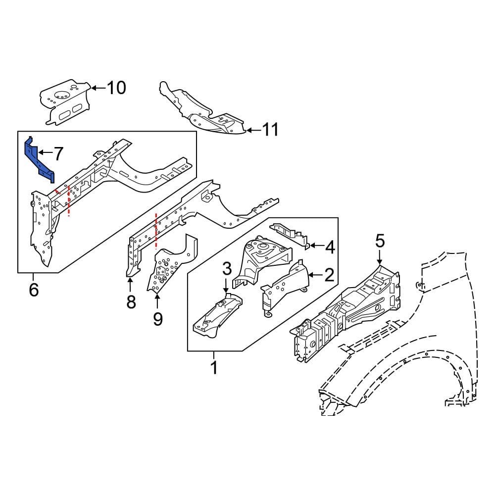 For Nissan Rogue Sport 17-22 Nissan 625216MA0A Left Frame Side Member Bracket