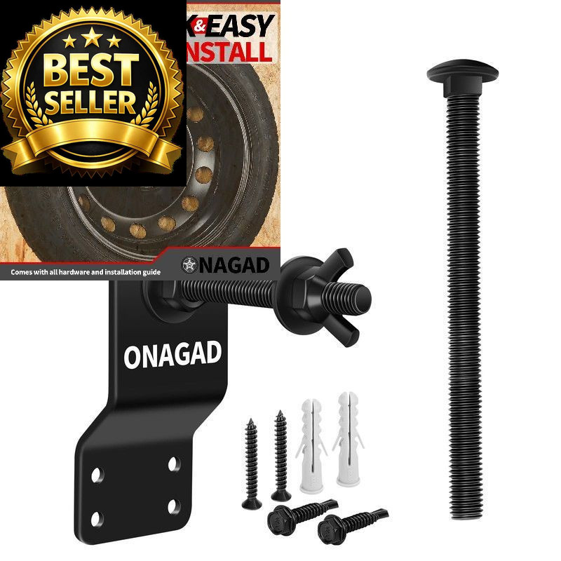 Wall Mount Spare Tire Holder Mount, Upgraded Wheel 1 Pack, Black