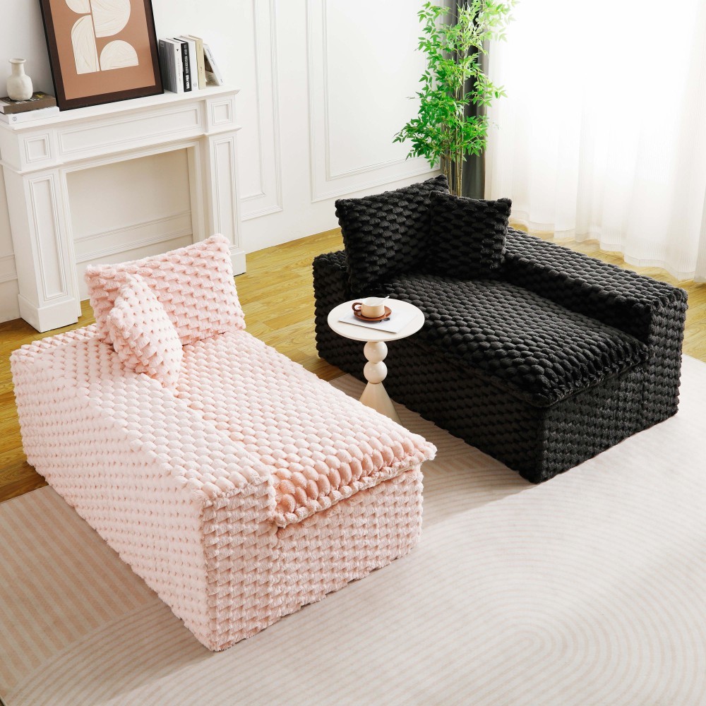 Multifunctional Color-Block Velvet Sofa w/ Modular Arrangement - 4 Seat