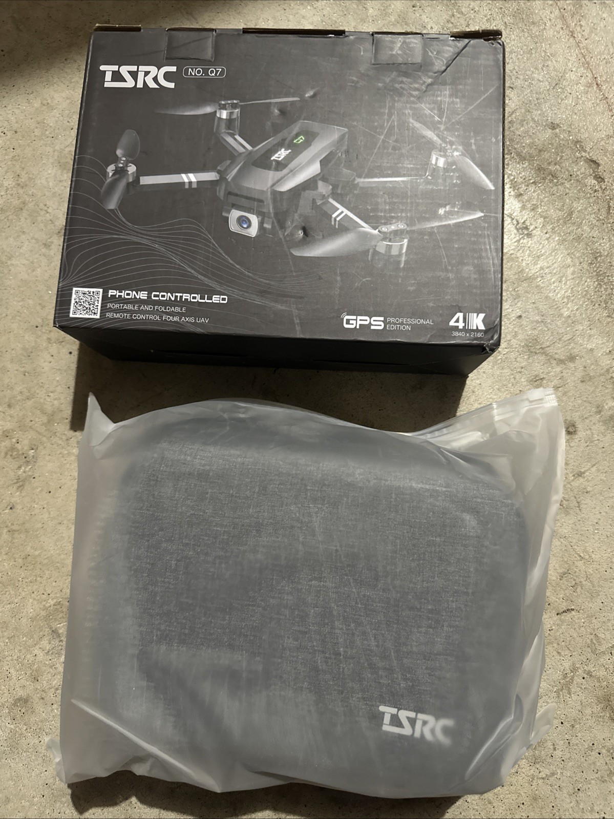 TSRC Q7 GPS Controlled Drone 4K UHD Camera Smart Range Follow Me Brushless Case