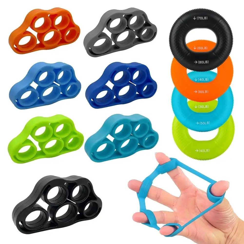 Silicone Finger Gripper Hand Strengthener Trainer Grip Exercise Tool