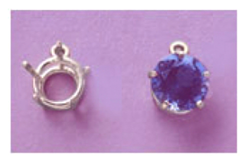 Sterling Silver Round 5-Prong Pre-Notched Dangle Setting (9-15mm)