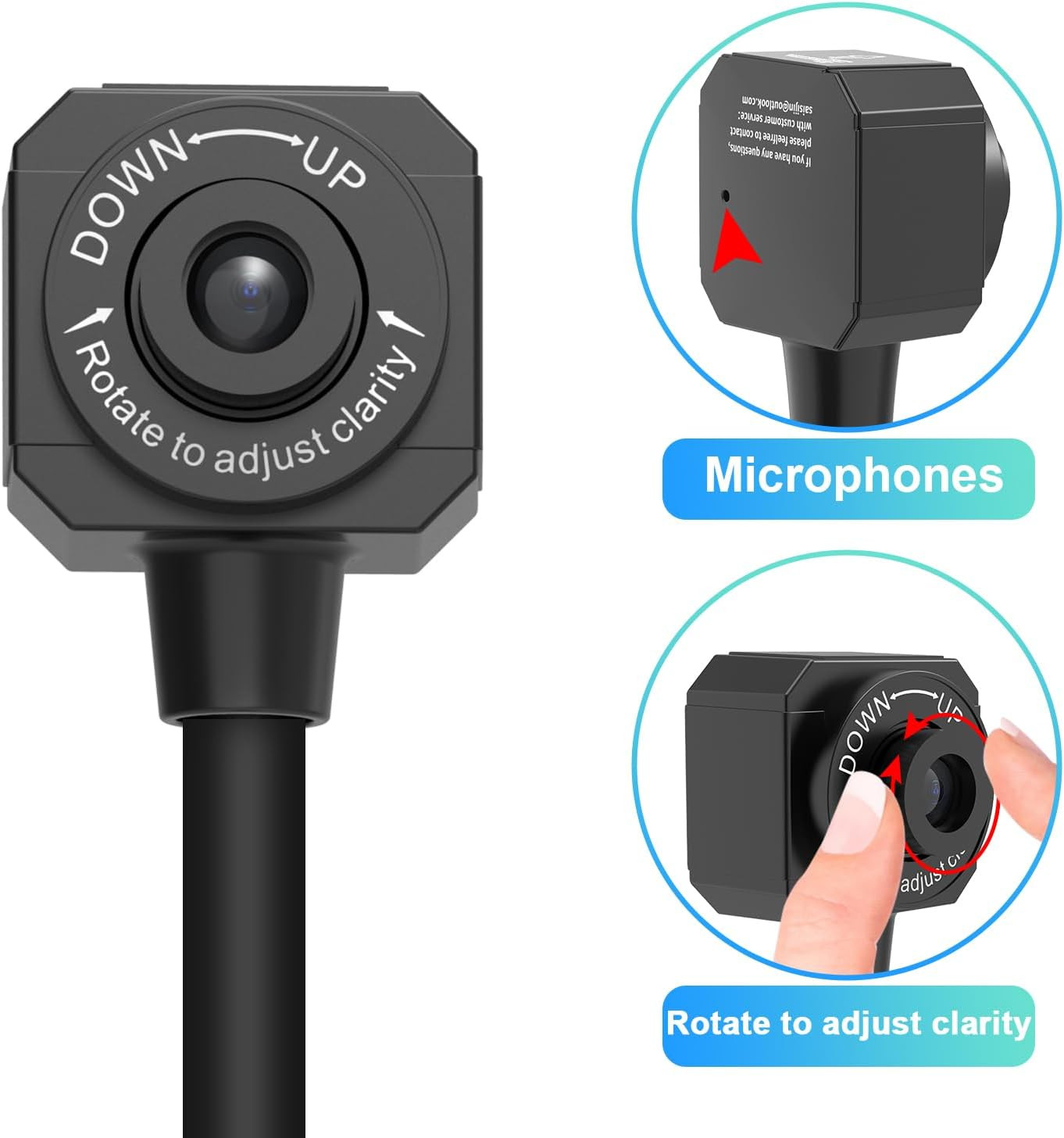 USB Document Camera for Educators, Manual Focus Webcam for Remote Learning