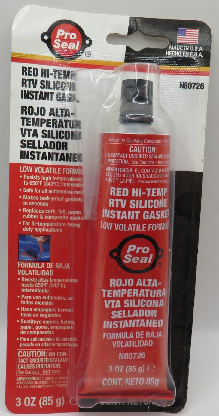 pro seal red hi-temp rtv silicone @ 3 oz tube