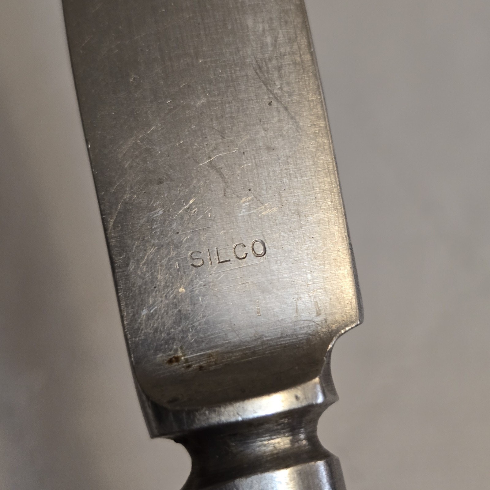 Vintage USN US Navy Silverware Knife Stainless Steel Silco 8.5" Long