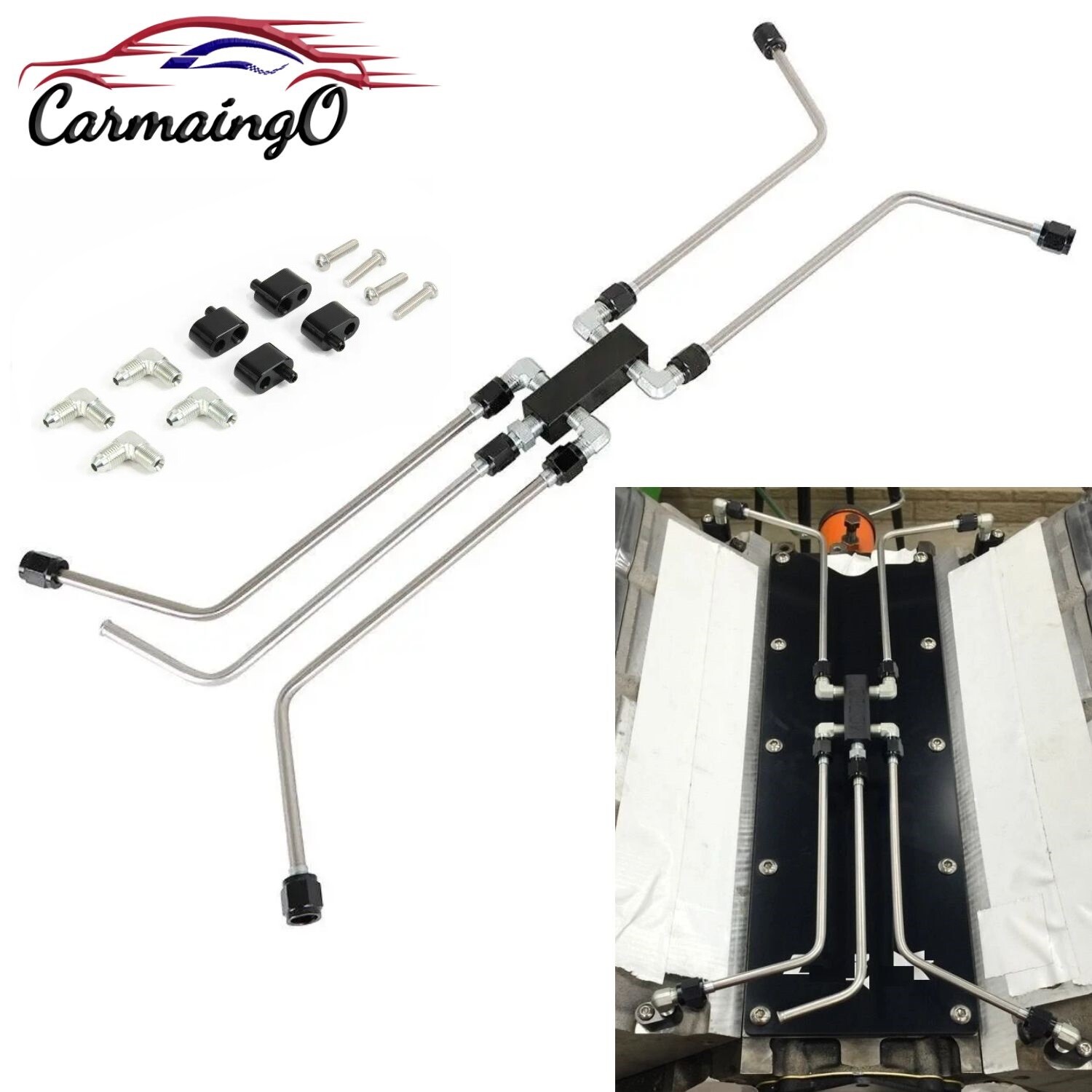 Complete Stainless Steel Coolant Crossover Steam Vent Kit for LS1 LS2 LS3 LS6