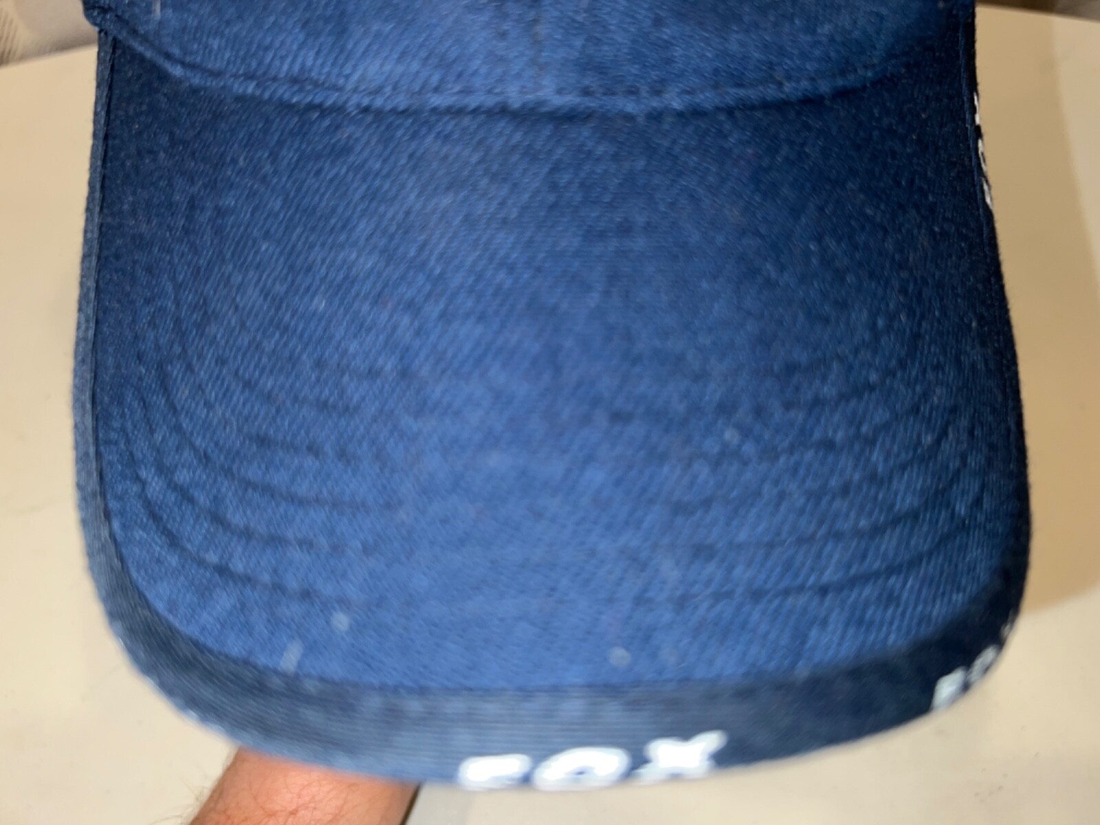 Fox Racing Logo Navy blue with White Hat Cap Hook Loop Good Condition