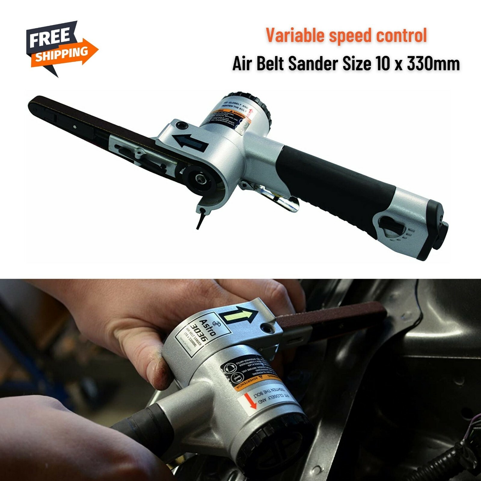 Mini Air Belt Sander Variable Speed Non-Slip Handle Grinder Spot Welds Auto Body