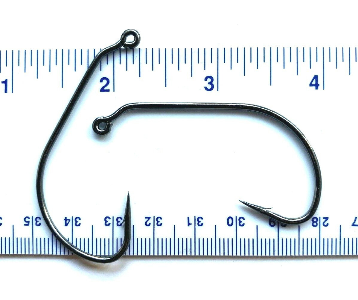 100 GT 91768 Black Nickel 28 Degree Wide Gap Jig Fish Hooks size 4/0