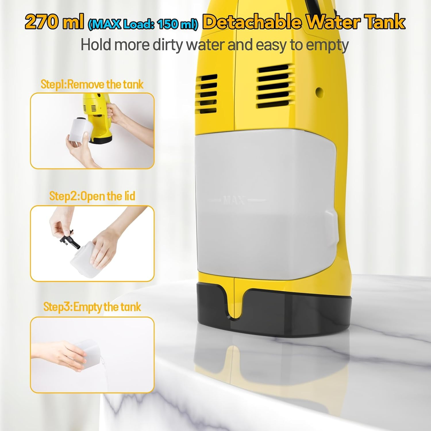 Rechargeable Window Vac, Electric Window Vacuum Squeegee, with 11 in. and 6.7 in