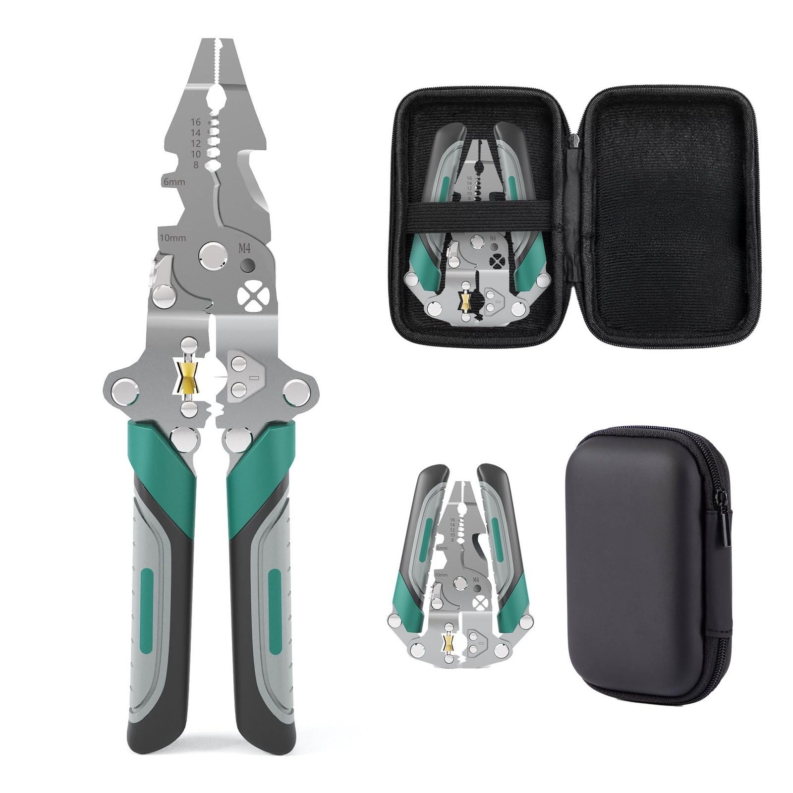 18 In 1 Wire Stripper Cutter Foldable Tool With Portable Storage Bagmultifuncti