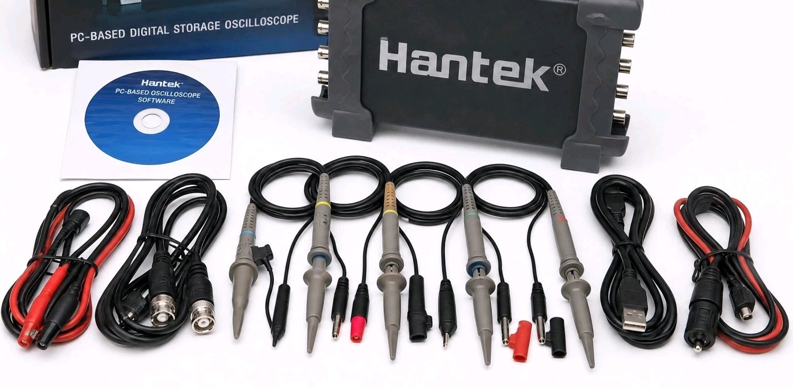 Hantek 6104BD 4-Channel 100MHz PC USB Oscilloscope & Waveform Generator -...