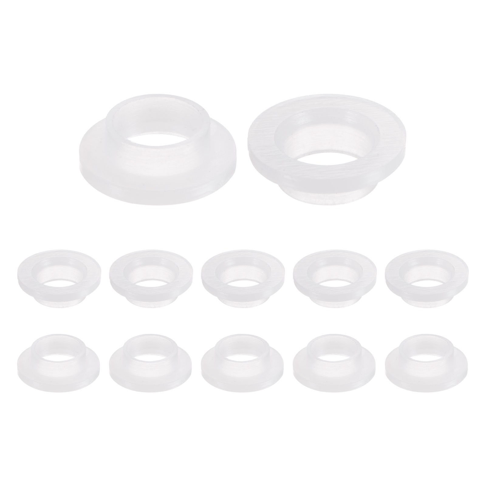 12pcs Flanged Sleeve Bearings ID 10mm x OD 12mm x Length 5.7mm, White