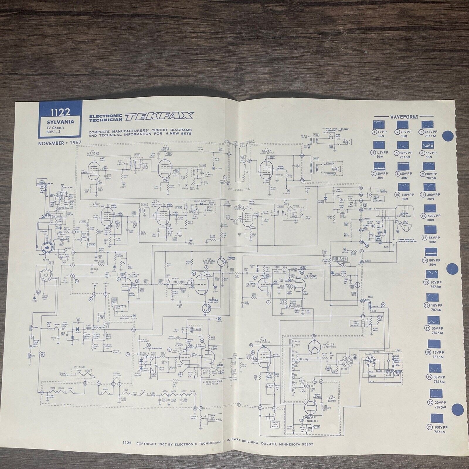 Tekfax Television Circuit Diagram Sylvania TV Art 1967 Electronic Tech