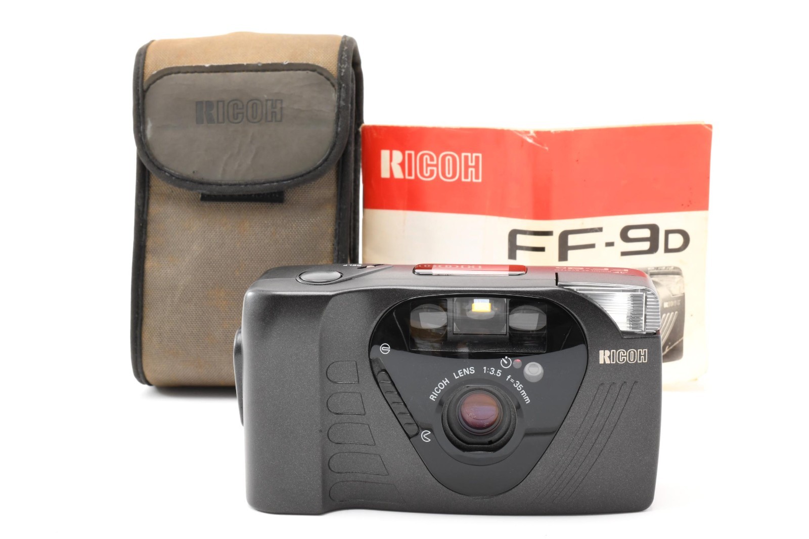 [Top Mint W/Case] Ricoh FF-9D Black 35mm Film Camera Point & Shoot From JAPAN