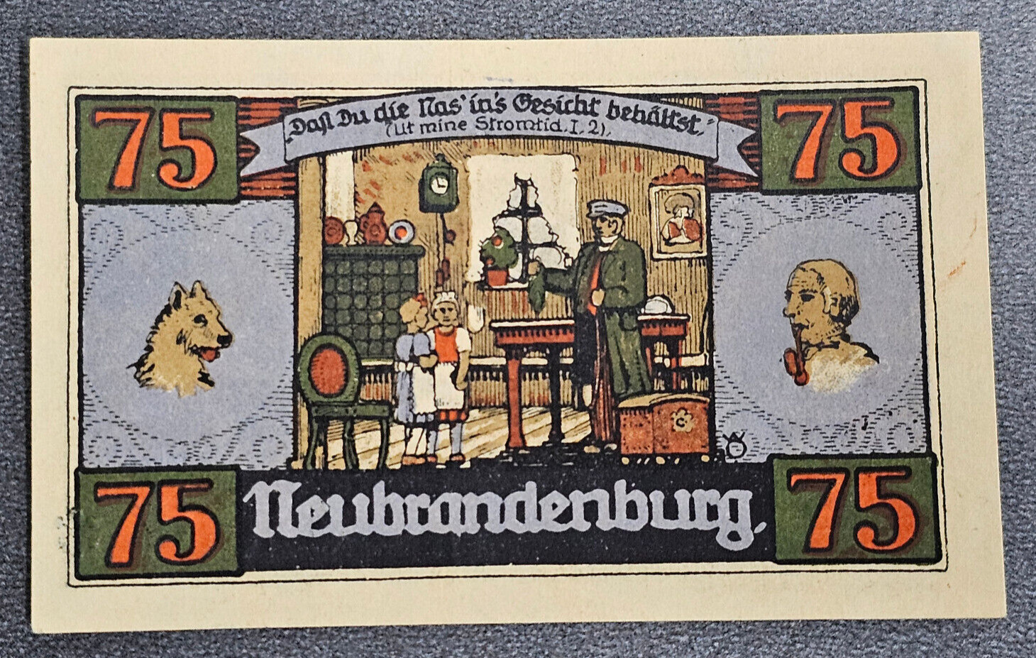 NEUBRANDENBURG NOTGELD 75 PFENNIG 1921 EMERGENCY MONEY GERMANY [🇩🇪34748]