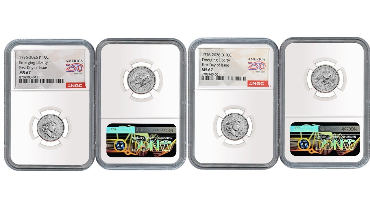 2026 D/P Emerging Liberty 10C Two Coin Set NGC MS67 First Day Issue #2830