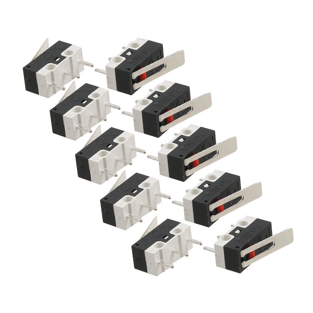 10Pcs Durable Plastic and Metal Micro Switch 3Pin Spdt for Electronic Use Multi