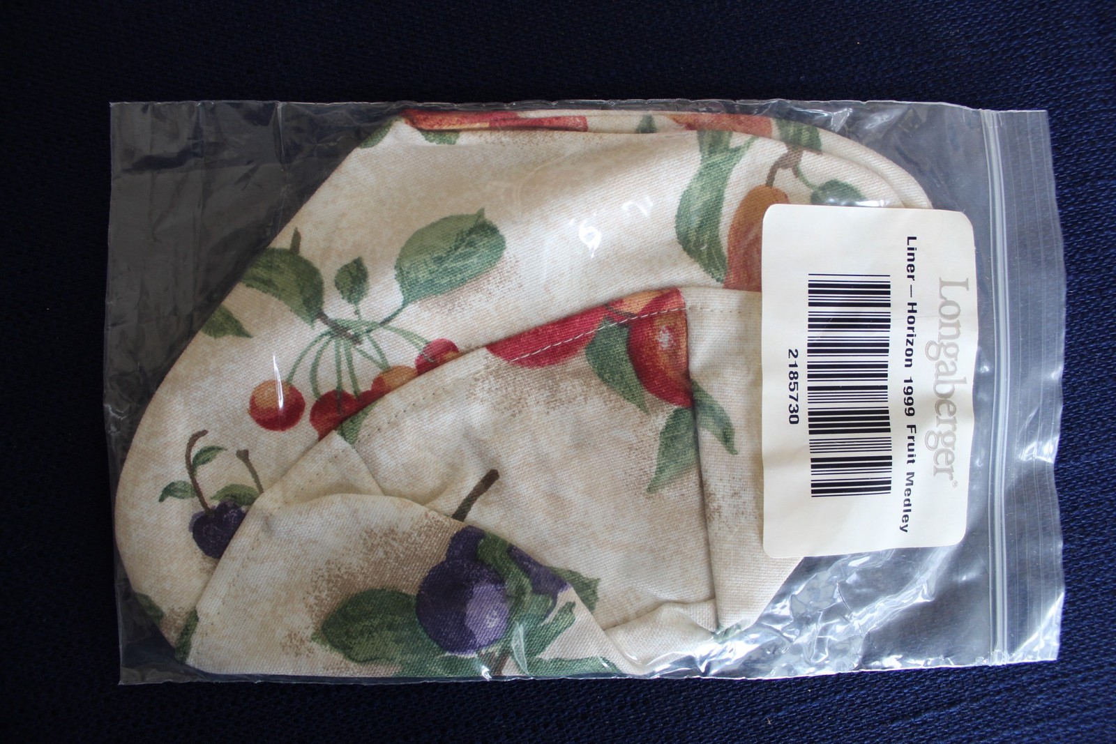 Longaberger 1999 HoH Horizon of Hope Basket Fruit Medley Liner #2185730 NEW