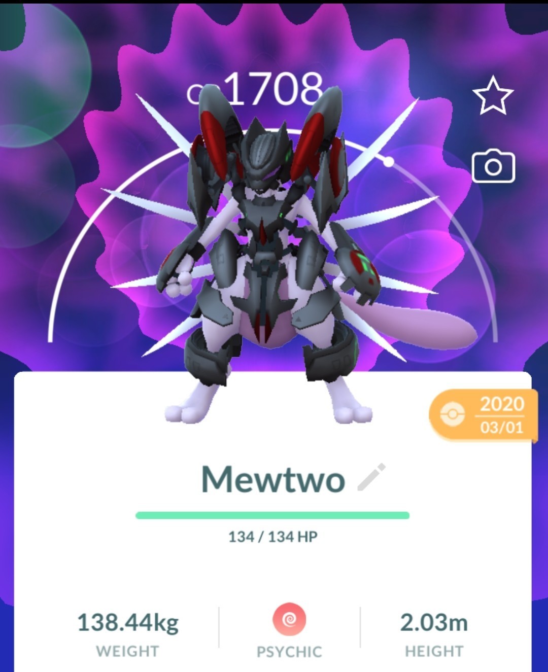 Pokemon Armored Mewtwo (Pokémon Go) One Million Dust Trade Or Registered
