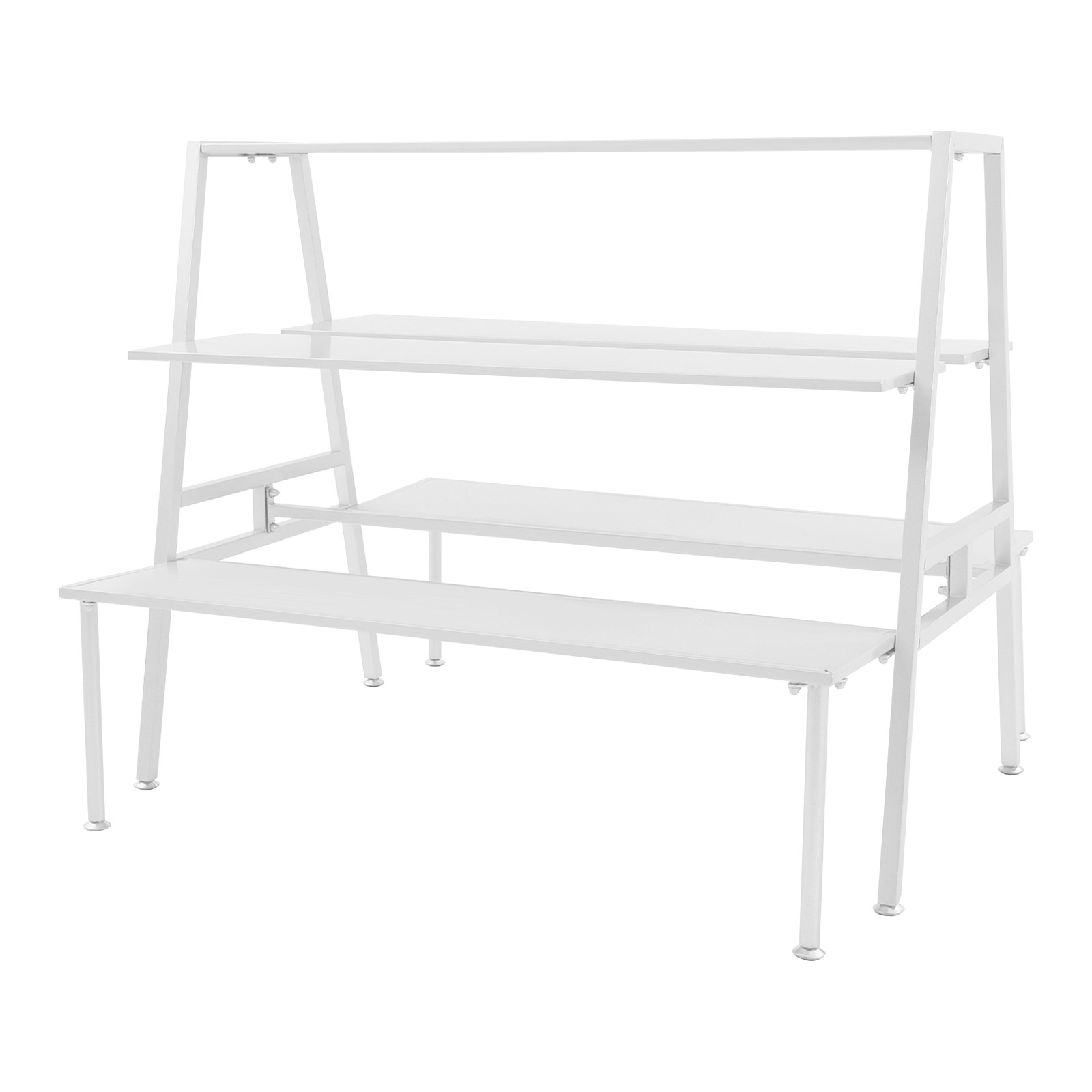 Modern Standing Display Rack, Double Side Clothing Shop Display Tables White