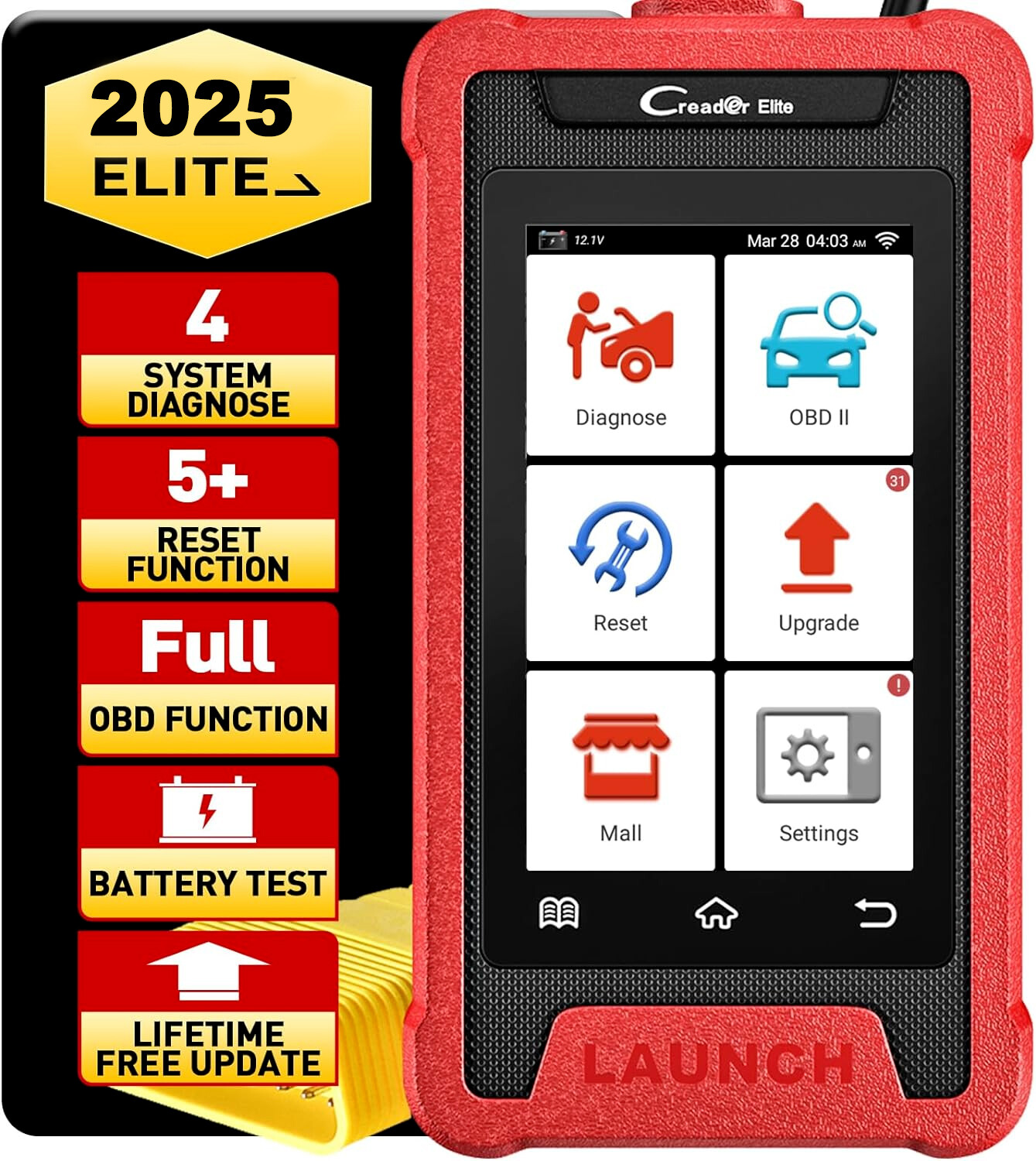 LAUNCH CRE205 OBD2 Scanner Car Diagnostic Tool Engine TCM ABS SRS Code Reader