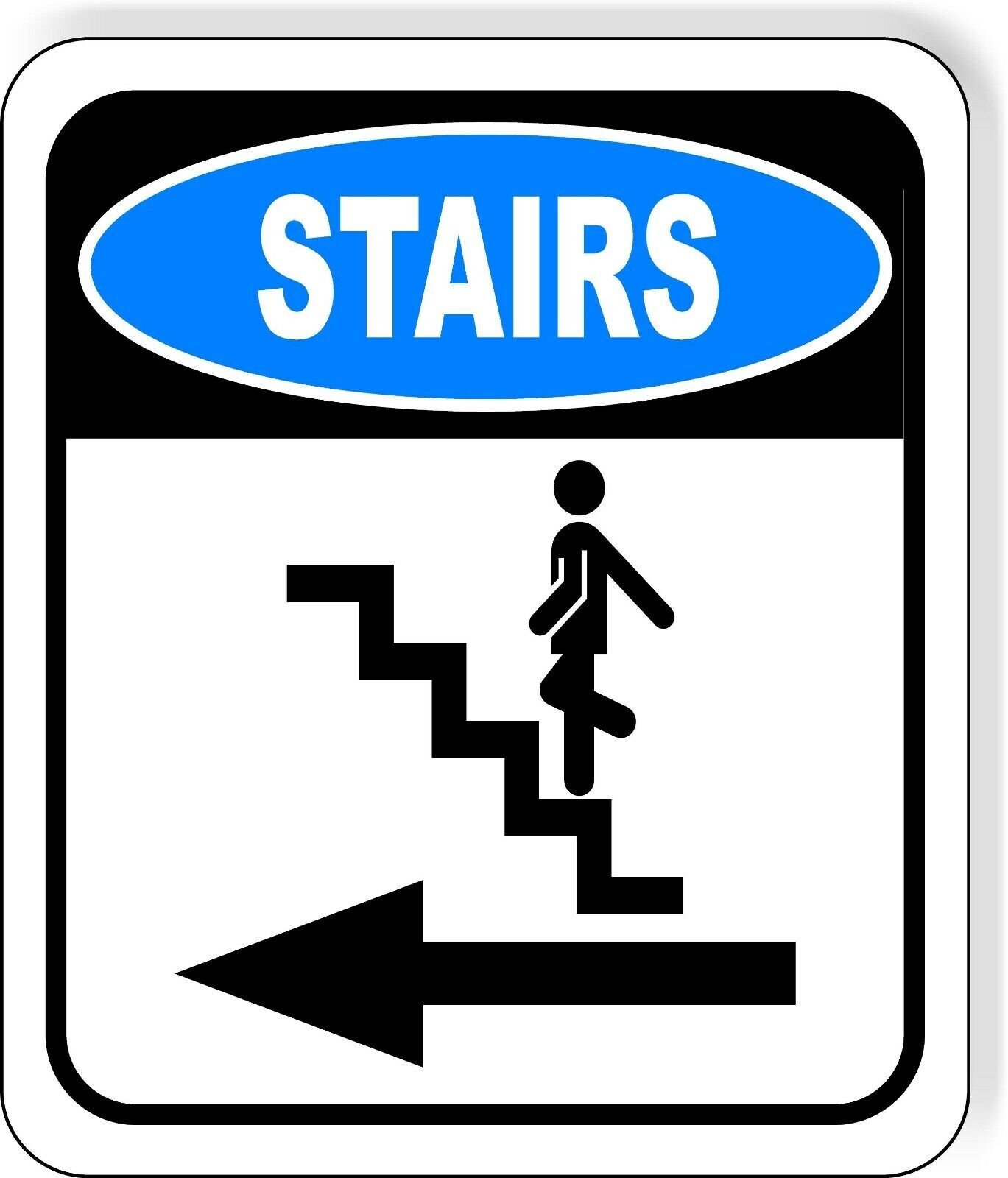 STAIRS LEFT ARROW Aluminum composite sign