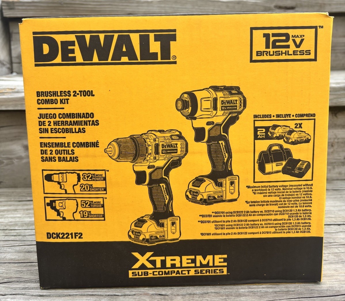 DEWALT DCK221F2 XTREME 12V Brushless 2-Tool Combo Kit Drill/Driver Impact Drive…