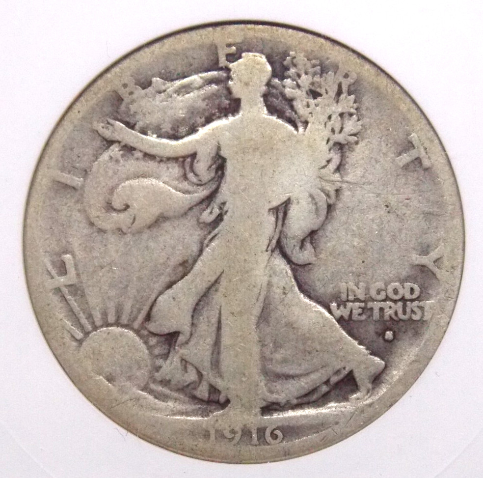 1916 "S" Walking Liberty Half Dollar 50c ANACS G4 #480 Good *SOAPBOX* ECC&C, Inc