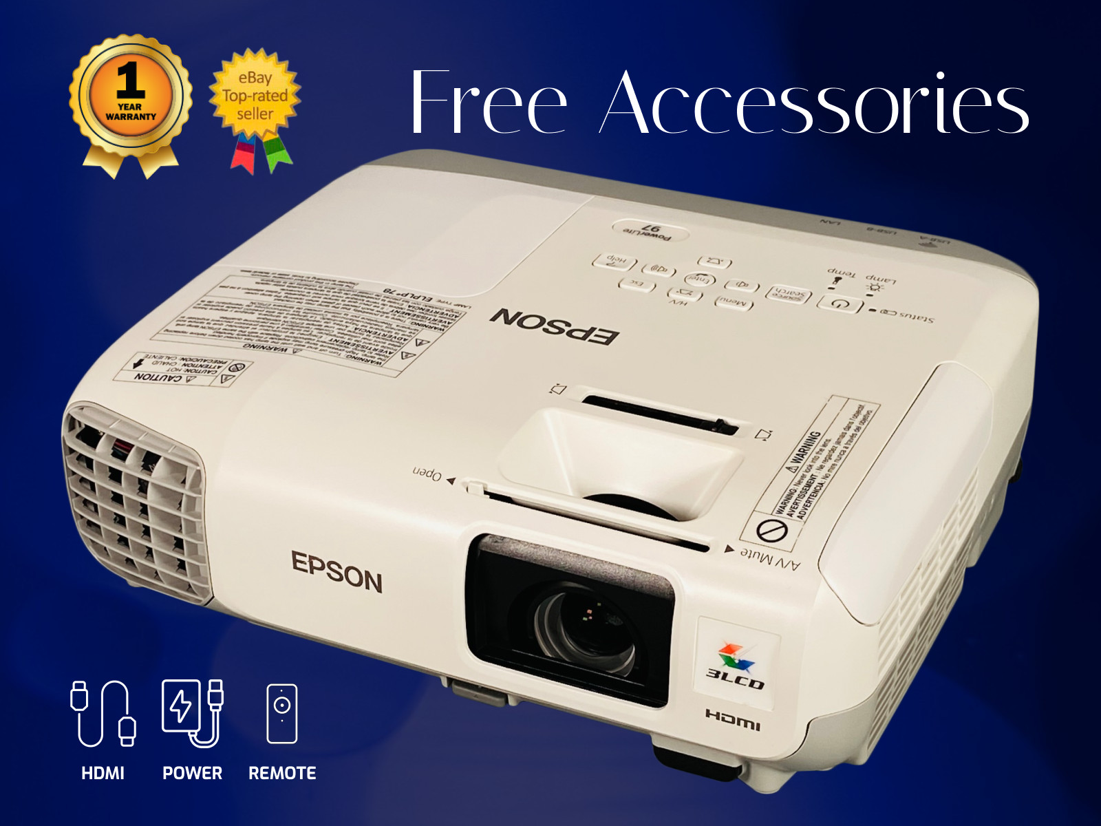 REFURBISHED 4K 3LCD Projector for Gaming Setup 2700 Lumens 16W Speakers w/Kit 🎮