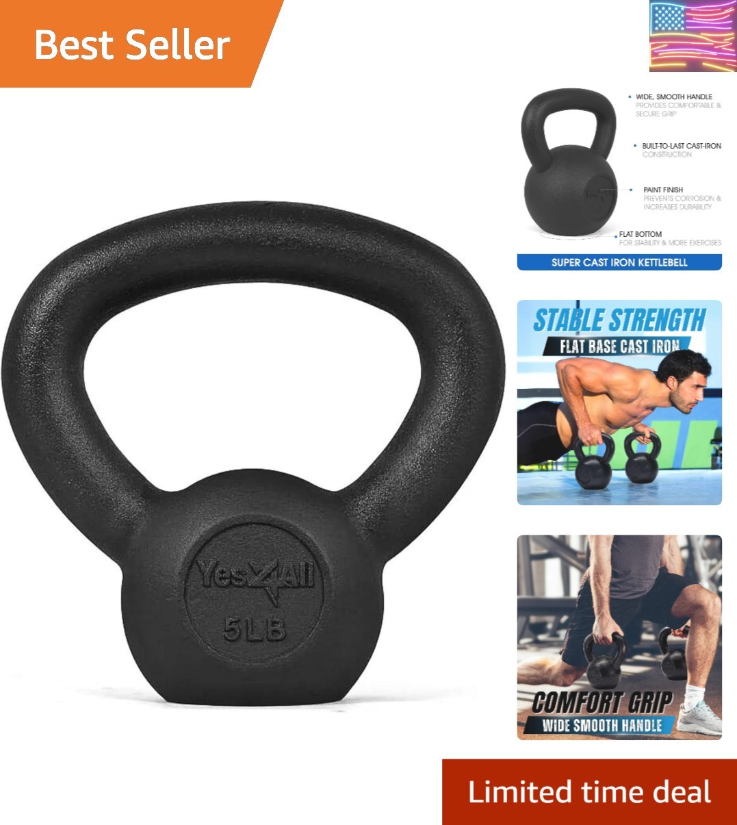 Cast Iron Kettlebell, Strength Training Kettlebells 5-80 Lb 5,10,15,20,25,30,...