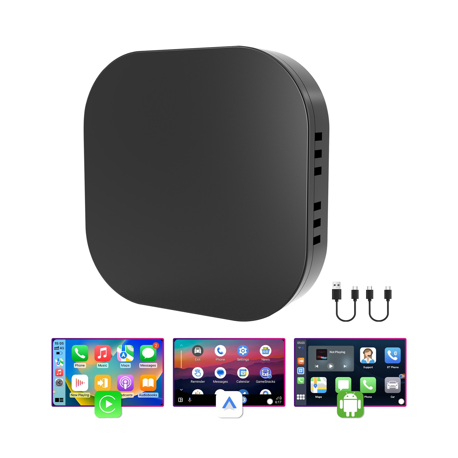 Wireless CarPlay AI box Android Auto WIFI Adapter Converter w/Netflix YouTube
