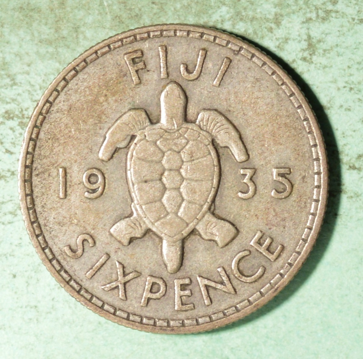 1935 Fiji - SIXPENCE- INV# Z-342  - Low Mintage