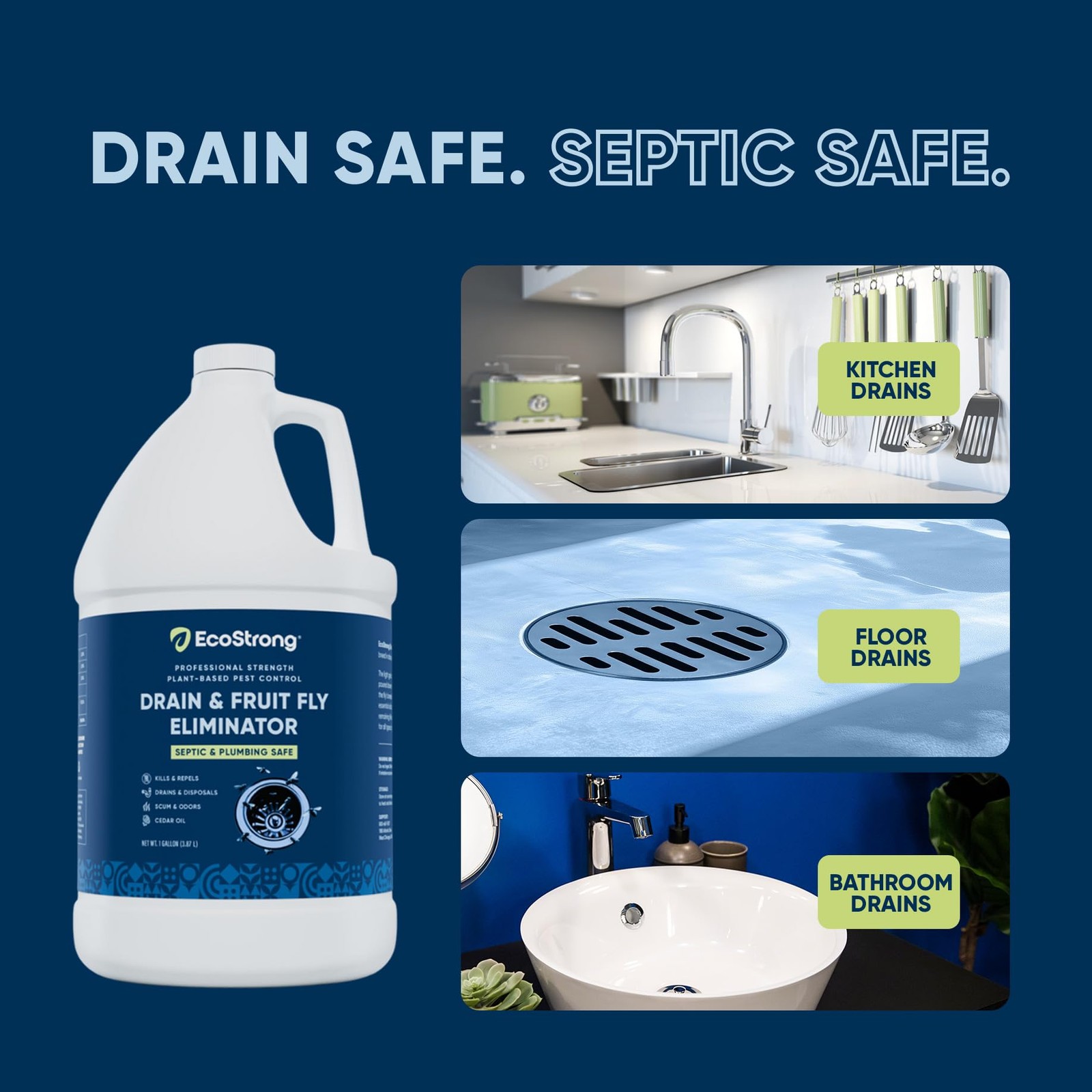 Fruit Fly Drain Treatment | Drain Fly Eliminator | All-Natural Eliminates Gna...