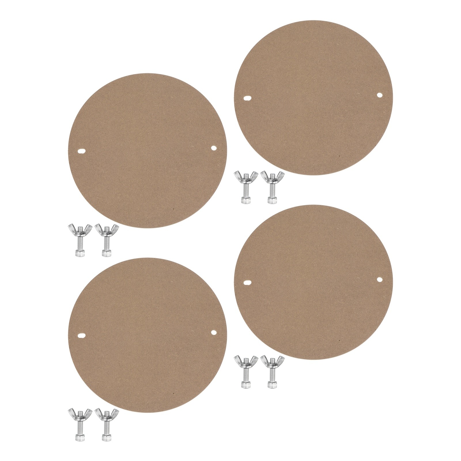 4 Pcs 12" Brown Pottery Wheel Bat 1/3 Thick Pre Pin Holes 10" Apart