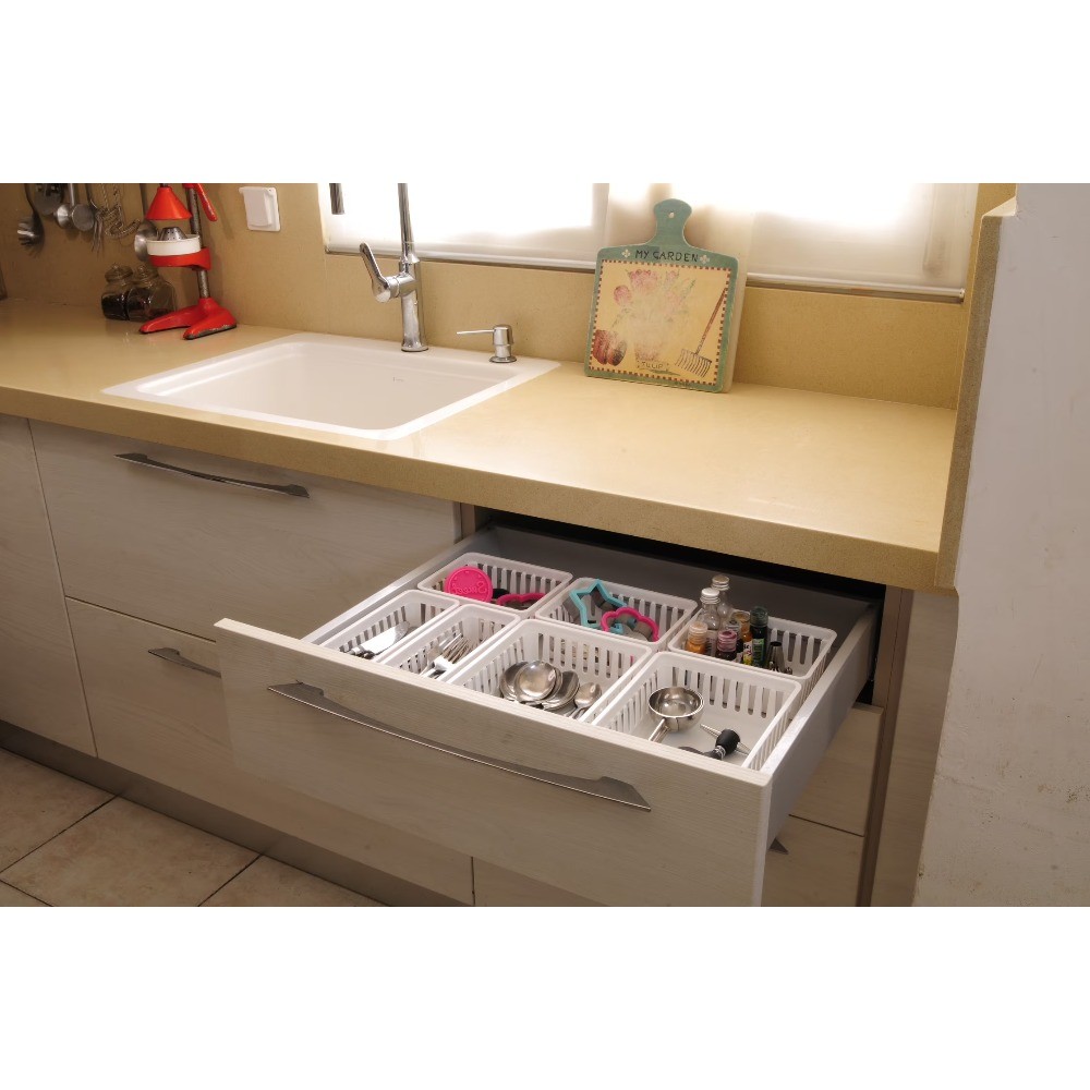 18-Pack White Mini Storage Trays 6.4x5x2.4" Stackable Plastic Organizer Bins