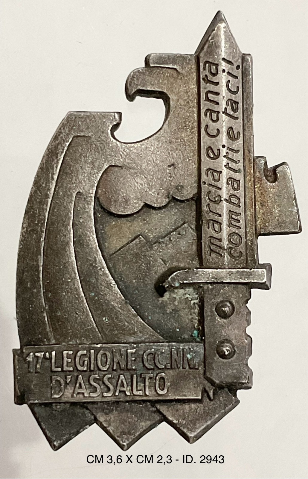 MVSN 17a LEGIONE CC.NN. D’ASSALTO CREMONA 1923.1943 DISTINTIVO DI REPARTO REGNO