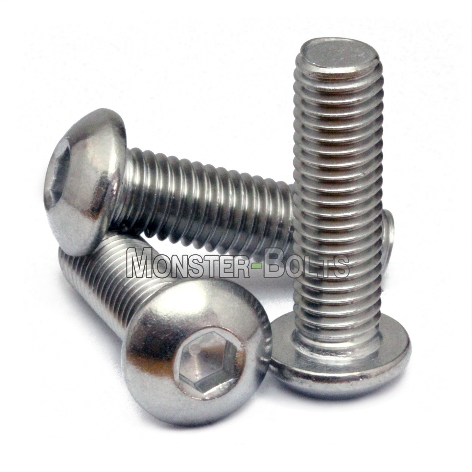 #10-32 Stainless Steel Button Head Socket Cap Screws, SAE Fine Thread 18-8 / A2