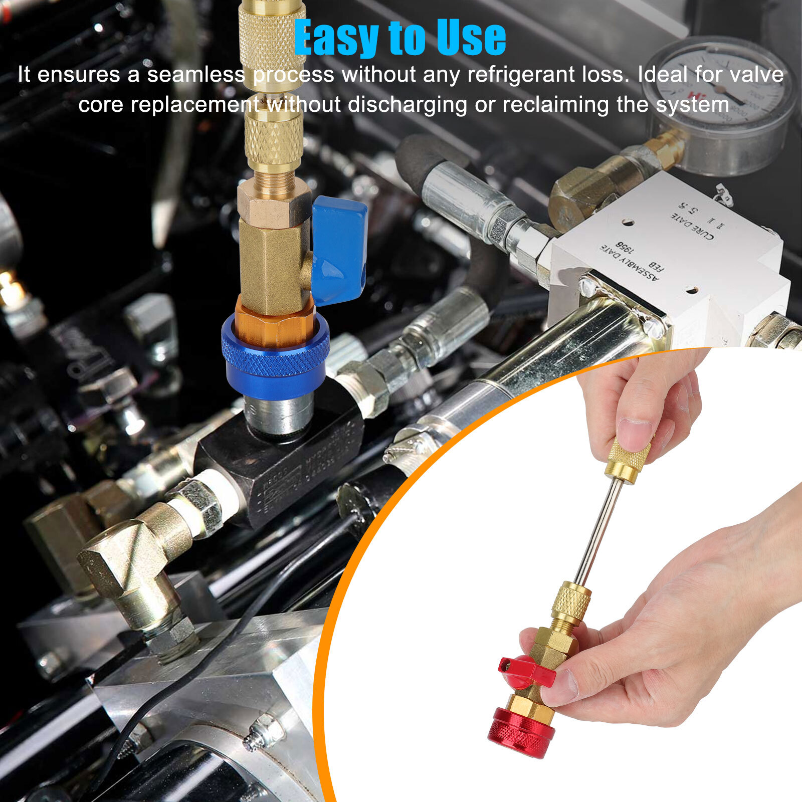 R134A A/C Air Conditioning Valve Core Remover Installer High Low Coupler Tool