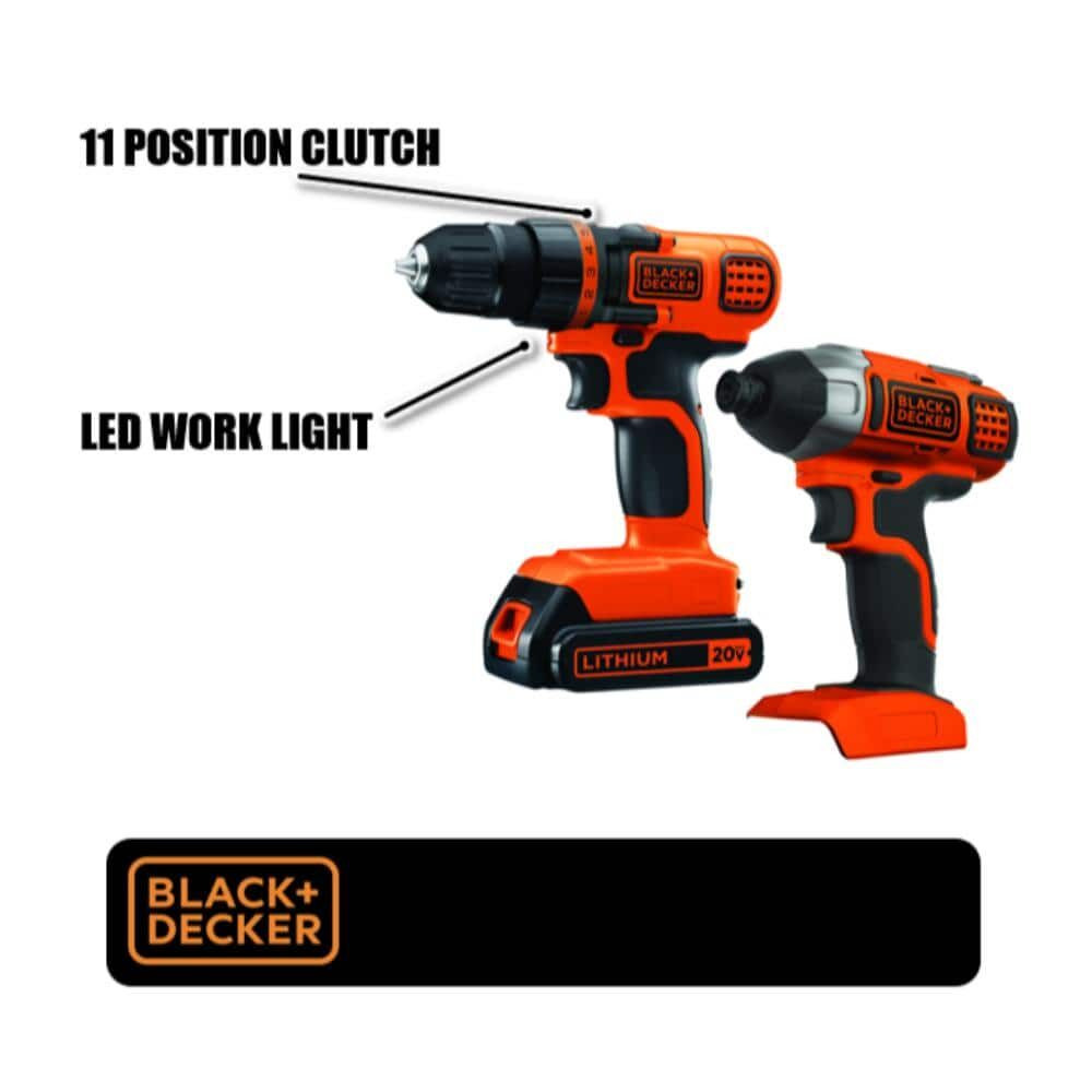 BLACK+DECKER 20V MAX* Cordless Drill and Impact Driver - BD2KITCDDI