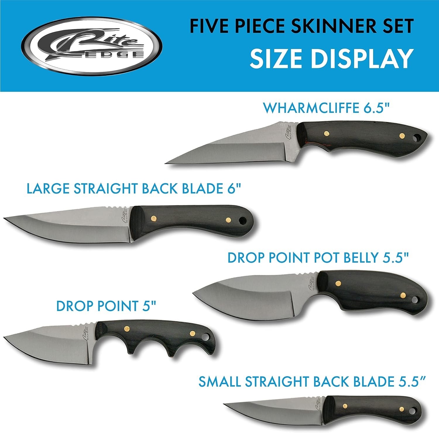 Supplies 5Pc Skinning Knife SetBlack