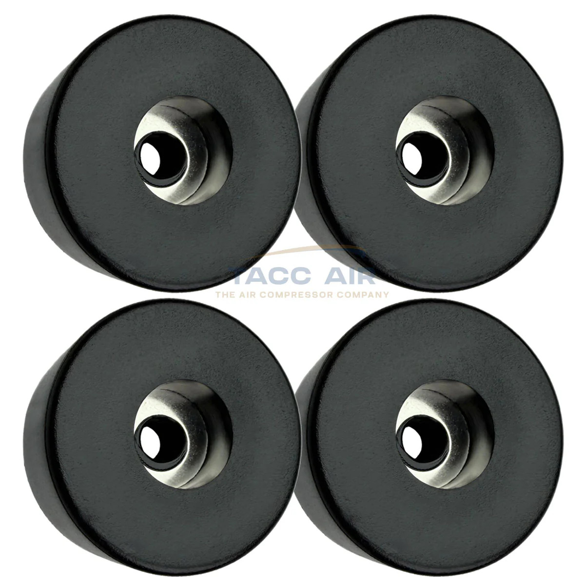 4 PC Pack 1.5" x 3/4" Round Air Compressor Rubber Feet / Foot Vibration Pad Set