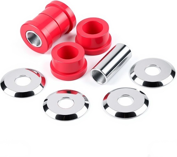 Handlebar Riser Bushings Black Urethane for Softail Dyna Spo Color: Chrome#Red