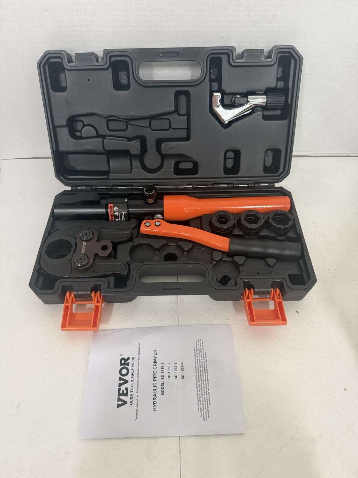 VEVOR Hydraulic Pipe Crimpet with 1/2", 3/4", 1" VUS Jaws