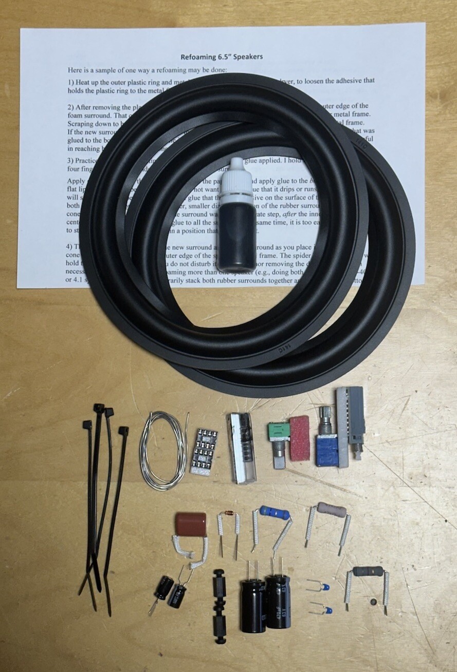4.1 Amp & Preamp Parts + 6.5” Speakers’ Refoam KIT Klipsch ProMedia Subwoofer